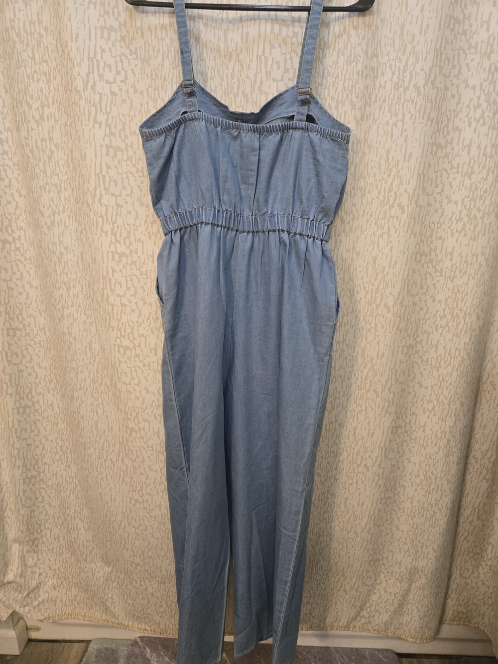 indulge Light Blue Denim Jumpsuit with Adjustable Straps
